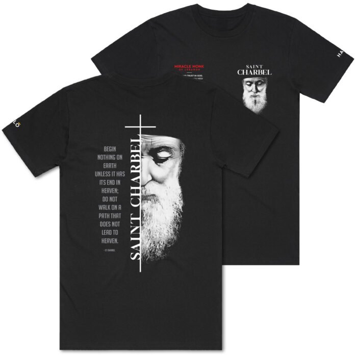ST CHARBEL MIRACLE MONK OF LEBANON TEE - Image 1