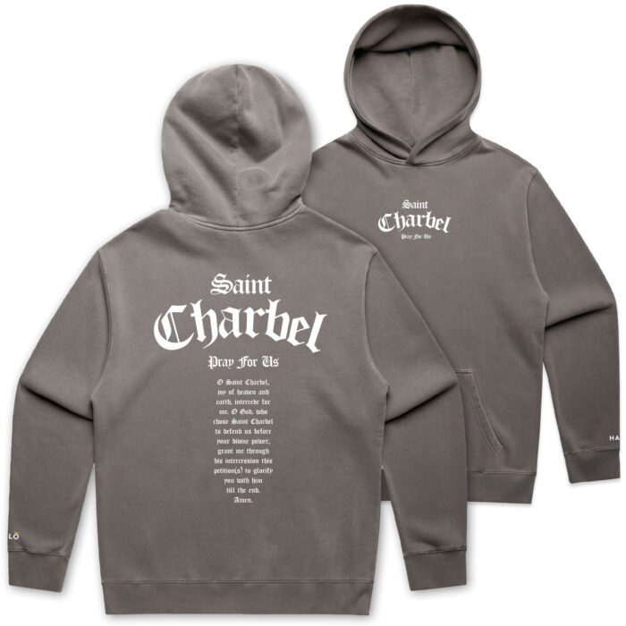ST CHARBEL PRAY FOR US (FADED) HOOD - Image 1