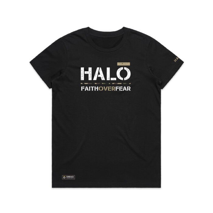HW114-Black-Tee-Front WO's FAITH OVER FEAR TEE - Image 1