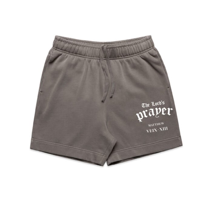 HM121SF-Grey-Faded-Shorts-Front THE LORD's PRAYER (FADED) SHORTS - Image 1