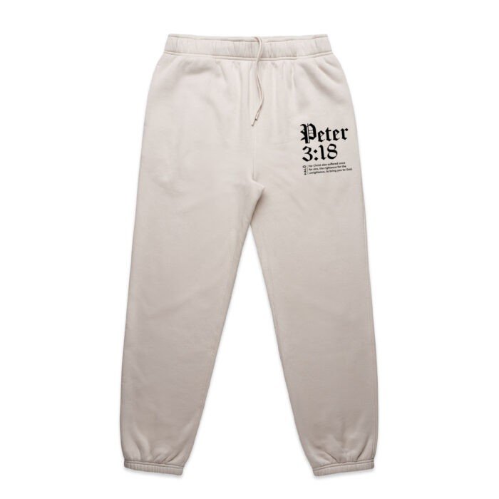 HMTP112-Bone-Pants-Front PETER 3:18 TRACK PANTS - Image 1