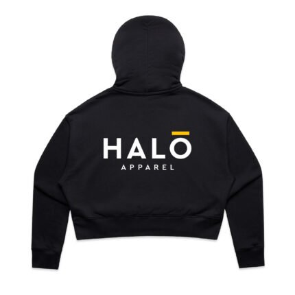 HWC304 Black Core Crop Hood Back