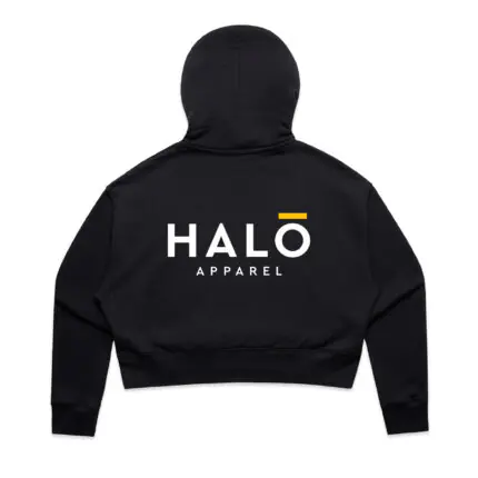 HWC304 Black Core Crop Hood Back