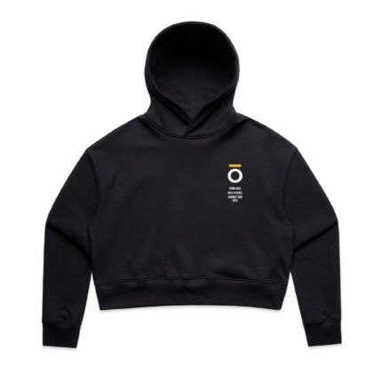 HWC304 Black Core Crop Hood Front