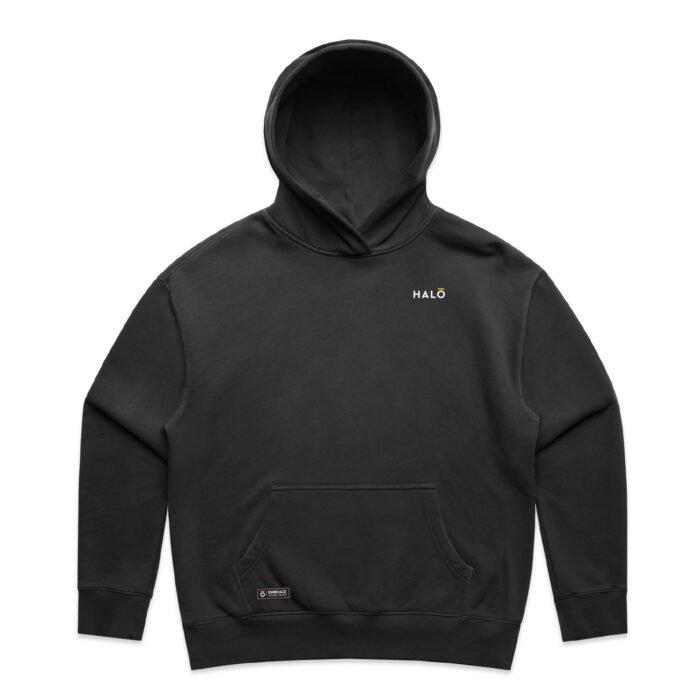 HWF304-Black-Essential-Faded-Hood-Front WO's ESSENTIAL (FADED) HOOD - Image 1
