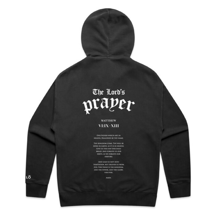 HMFZH121-Black-Faded-Zip-Hood-Back THE LORD's PRAYER (FADED) ZIP HOOD - Image 1