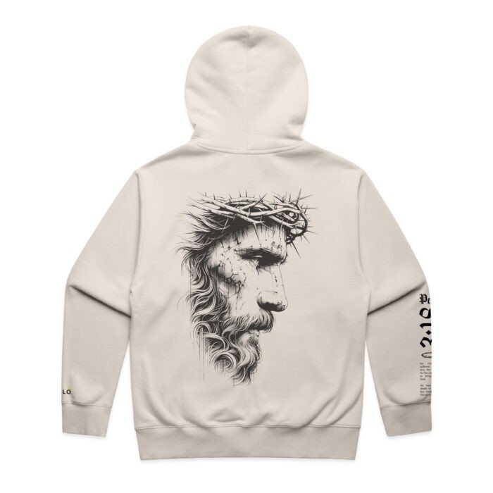 HMHZH112-Bone-Heavy-Zip-Hood-Back PETER 3:18 HEAVY ZIP HOOD - Image 1