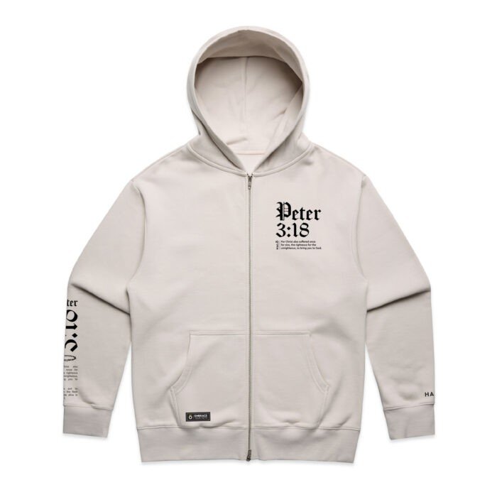 PETER 3:18 HEAVY ZIP HOOD - Image 2