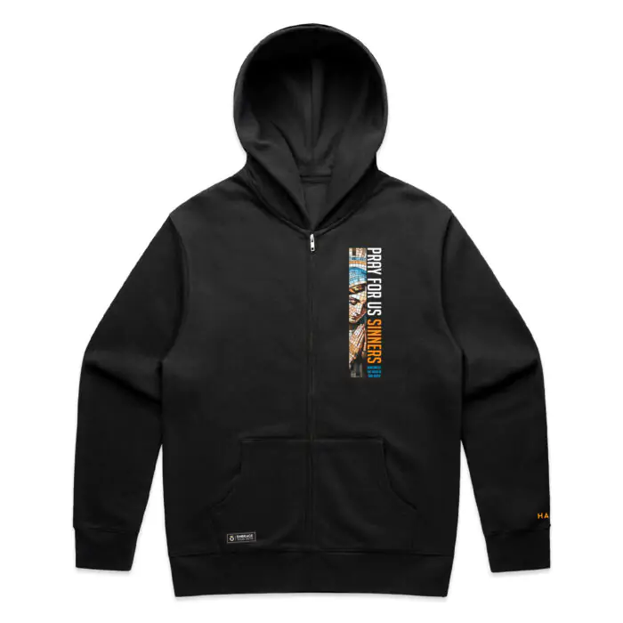 PRAY FOR US SINNERS ZIP HOOD - Image 2