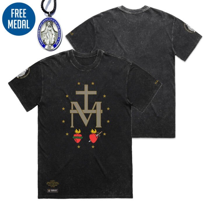 MIRACULOUS MEDAL SYMBOL (STONE WASH) TEE - Image 1