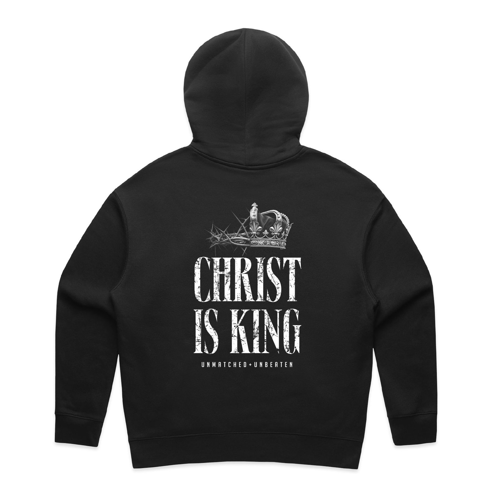 HWZH127-Black-Zip-Hood-Back WO's CHRIST IS KING: UNMATCHED & UNBEATEN ZIP HOOD - Image 1